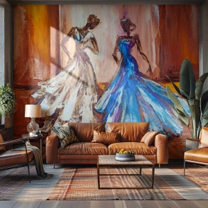 Tapet Premium Sand - Duetul fermecător - Femeie, Rochie de mireasă, Modă - 300x210 cm