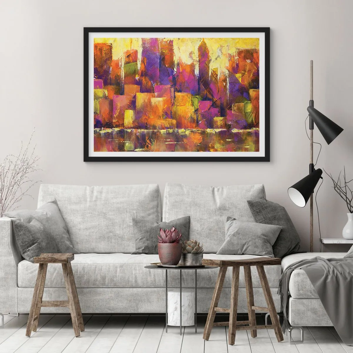 Poster în ramă neagră - Compoziția metropolitană - 40x30 cm