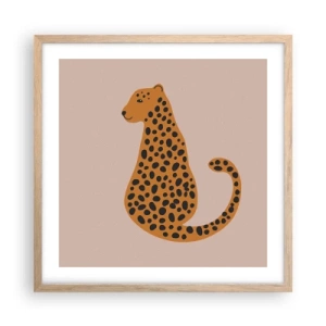 Poster în ramă de stejar deschis - Modelul leopard este tot timpul la modă - 50x50 cm