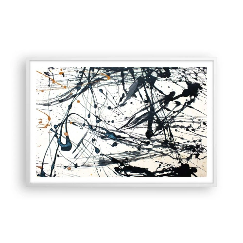 Poster în ramă albă - Abstracție expresionistă - 91x61 cm