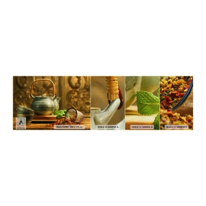 Mostră tapet Premium Canvas - Un tratat despre consumul de ceai - Gastronomie, Ceai, Ierburi uscate - 100x30 cm
