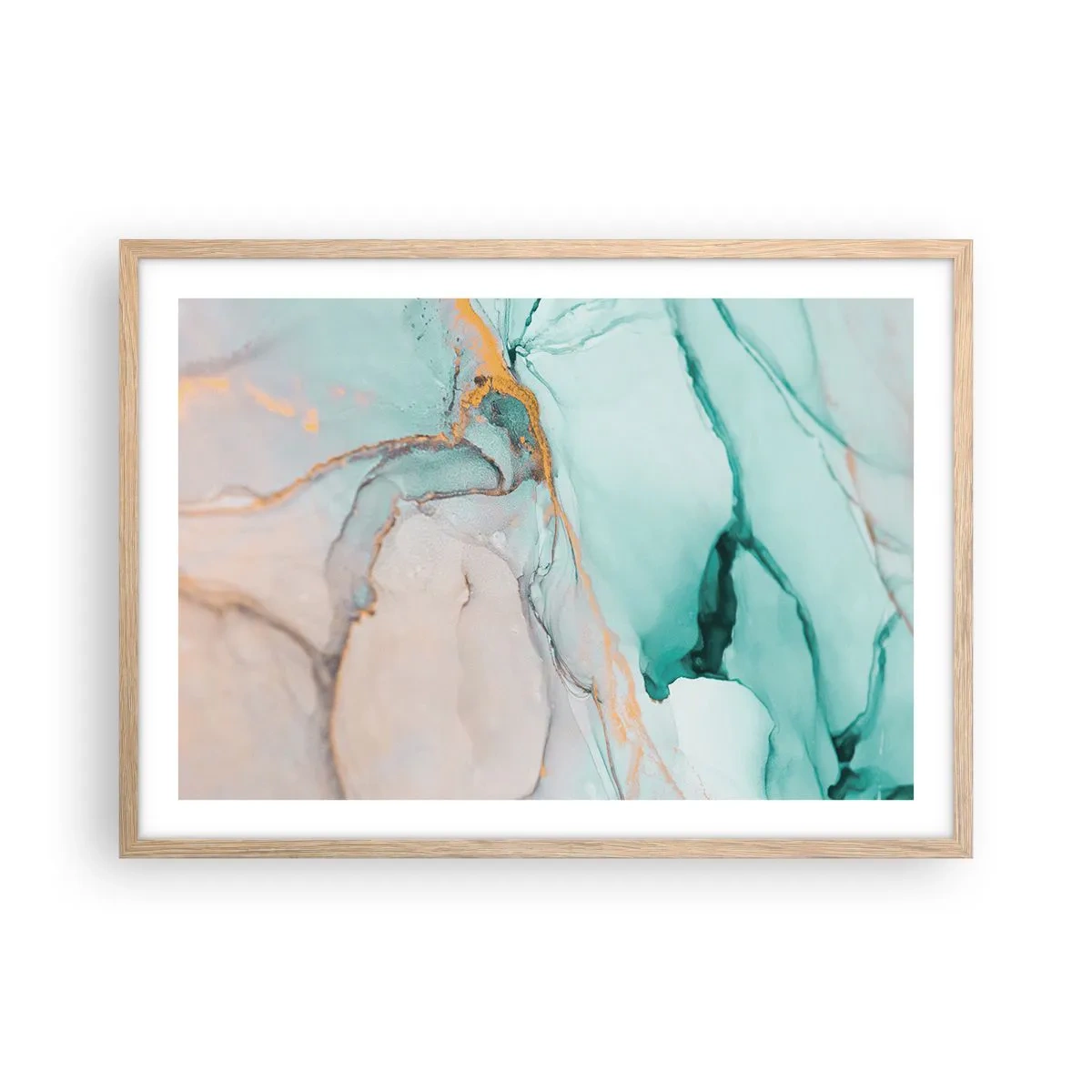 Poster în ramă de stejar deschis - Dansul formelor și al culorilor - 70x50 cm