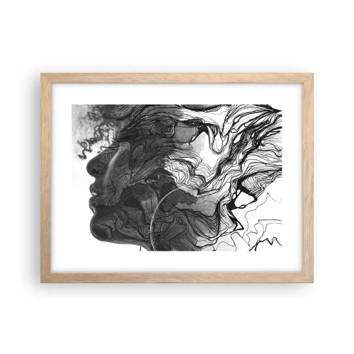Poster în ramă de stejar deschis - Încurcată în vise - 40x30 cm