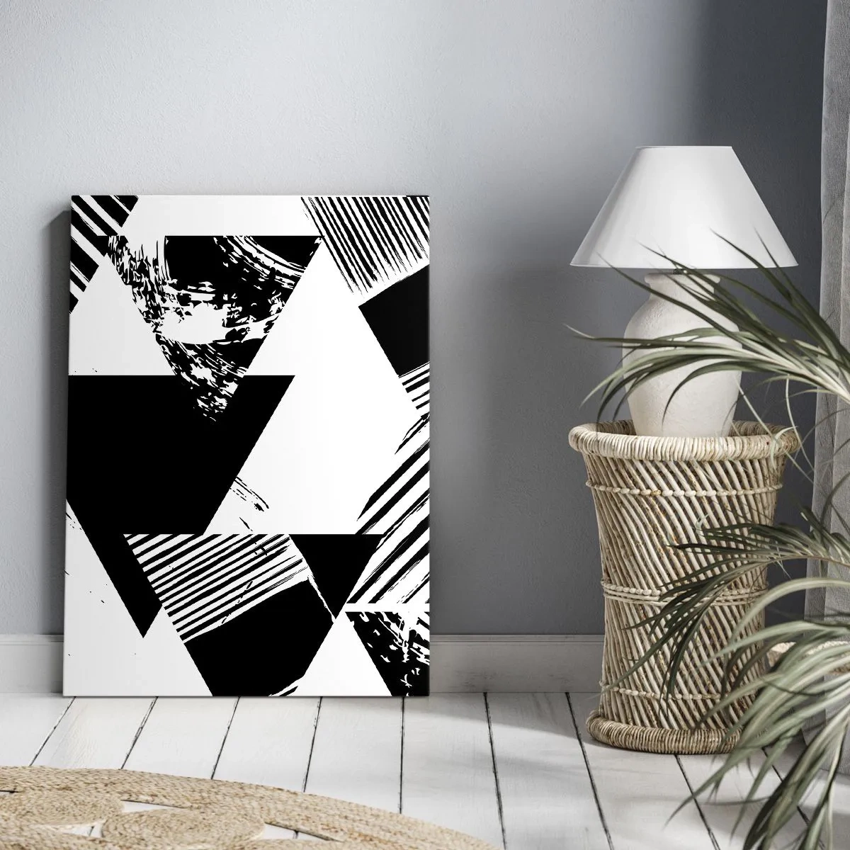 Tablou pe pânză - Ploaie de triunghiuri - 80x120 cm