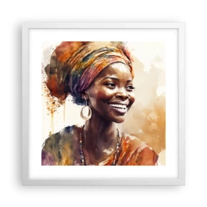 Poster în ramă albă - Regina africană - 40x40 cm