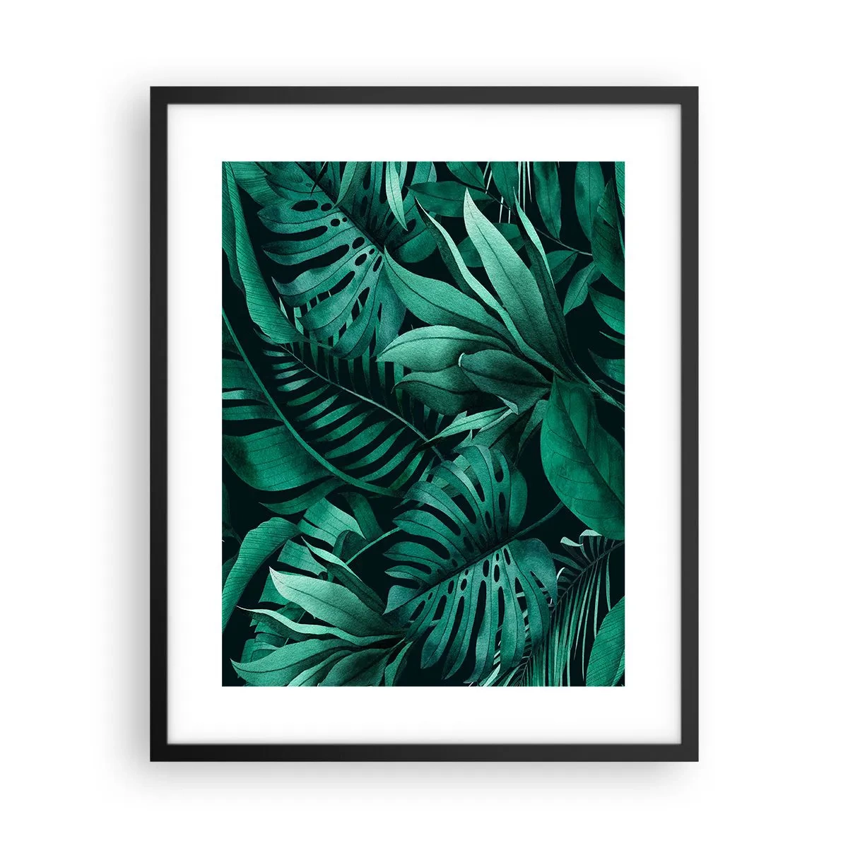 Poster în ramă neagră - Profunzimea verdelui tropical - 40x50 cm