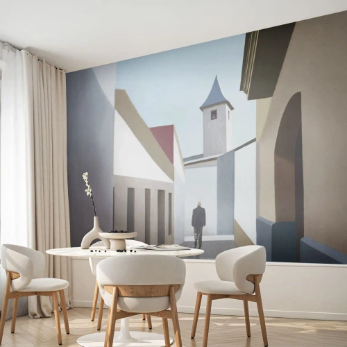 Tapet Premium Sand - Plimbare însorită - Pastel, Clădiri, Arhitectură - 300x210 cm