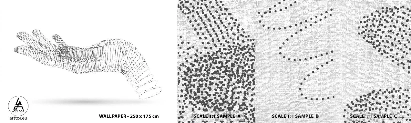 Mostră tapet Premium Canvas - Mână arcuită - Abstracția, Grafică, Mână - 100x30 cm