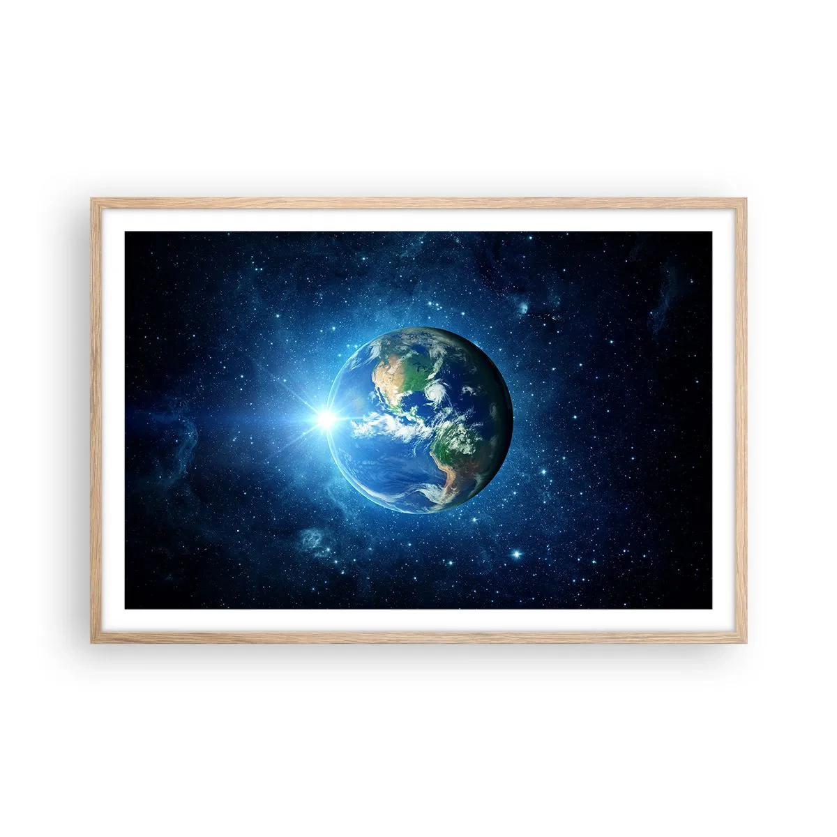 Poster în ramă de stejar deschis - Suntem în ceruri - 91x61 cm