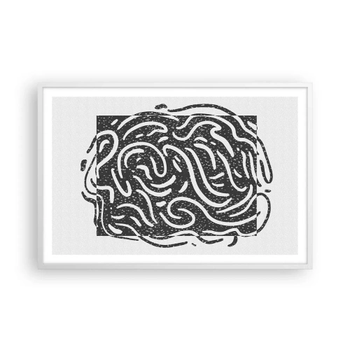 Poster în ramă albă - Abstracție: dansul bucuriei - 91x61 cm