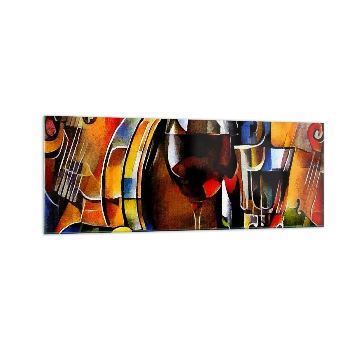 Tablou pe sticlă - Și lumea devine mai colorată - 140x50 cm