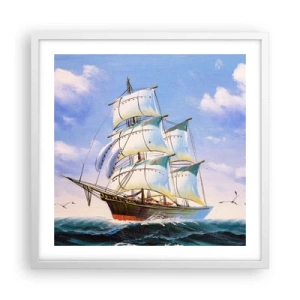 Poster în ramă albă - Cu mândrie în vânt - 50x50 cm