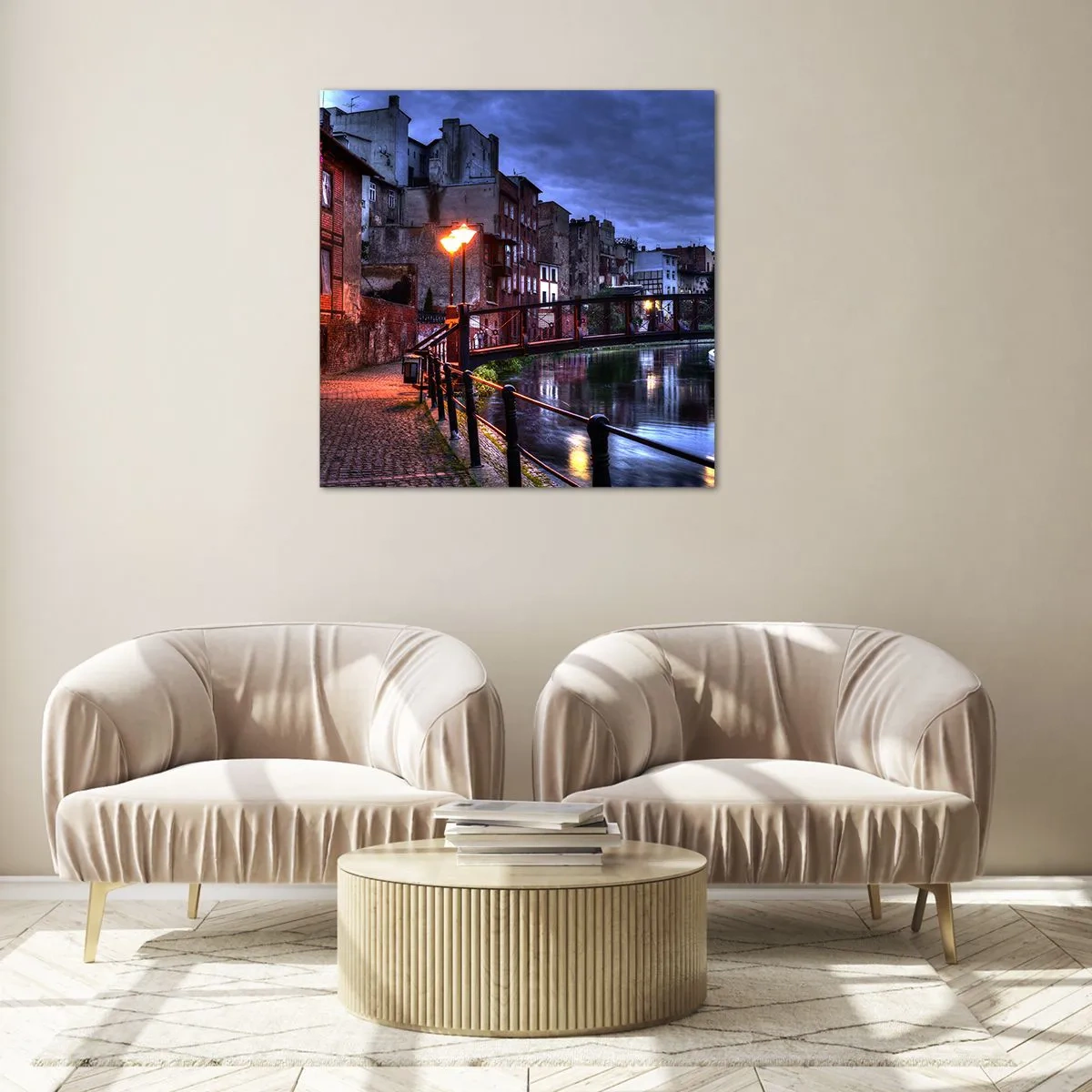 Tablou pe sticlă - Tu nu știai că Bydgoszcz arată așa - 50x50 cm