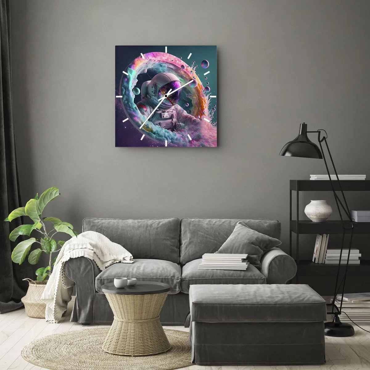 Ceas de perete - Ceas pe sticlă - Poarta stelară - 40x40 cm