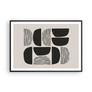 Poster în ramă neagră - Jumătăți necomplete - 100x70 cm