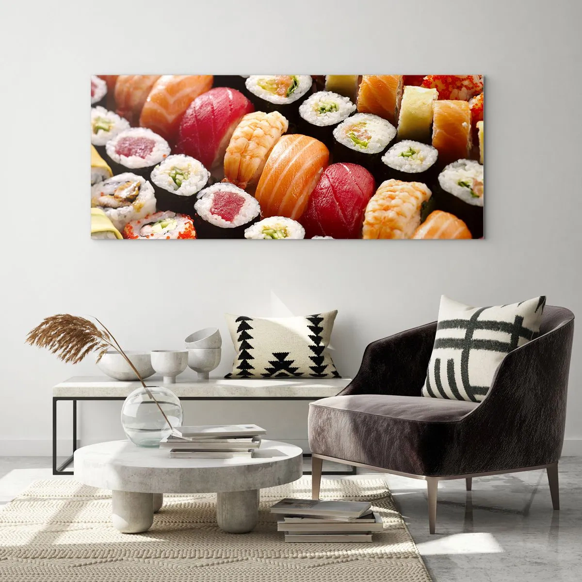 Tablou pe sticlă - Culorile și aromele Asiei - 90x30 cm