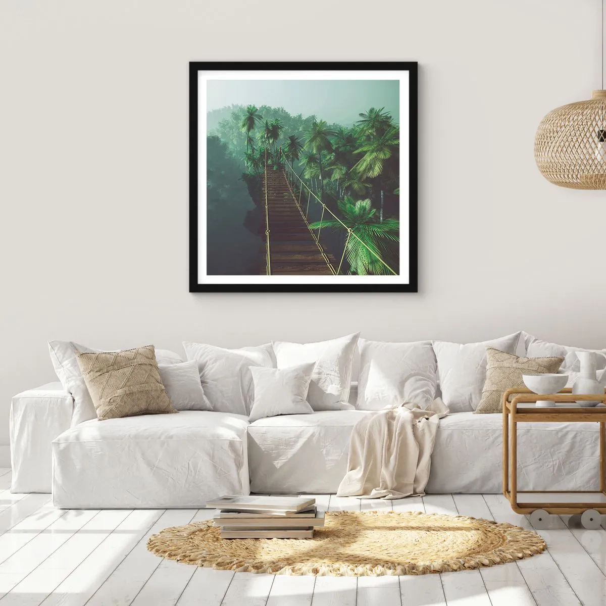 Poster în ramă neagră - Deasupra cazanului verde - 60x60 cm