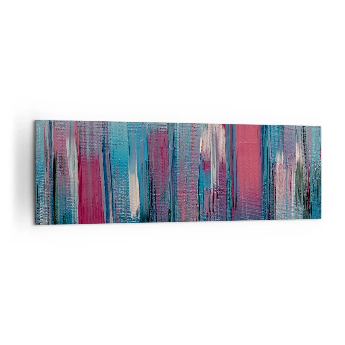 Tablou pe pânză - Compoziție verticală în albastru și roșu - 160x50 cm