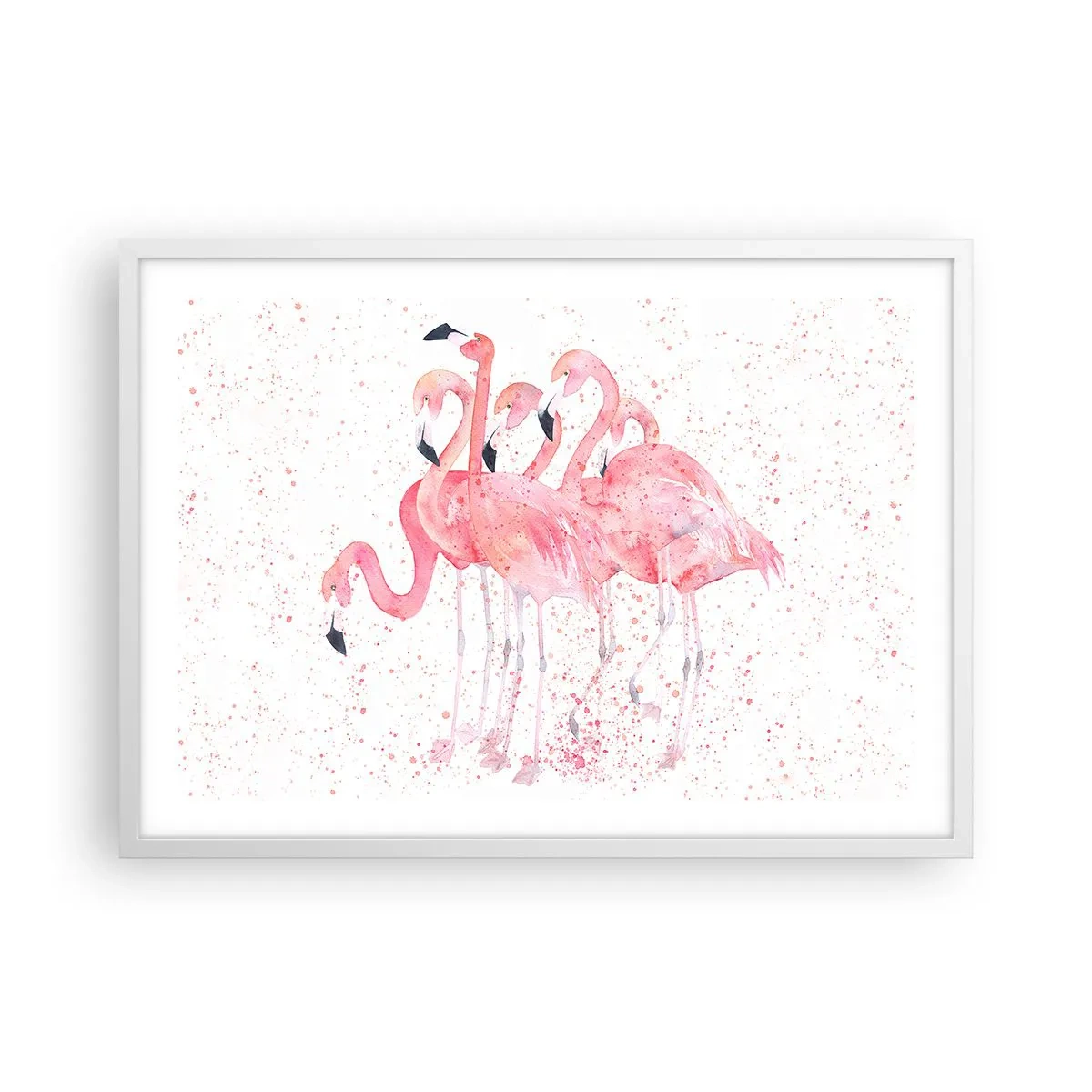 Poster în ramă albă - Ansamblul roz - 70x50 cm