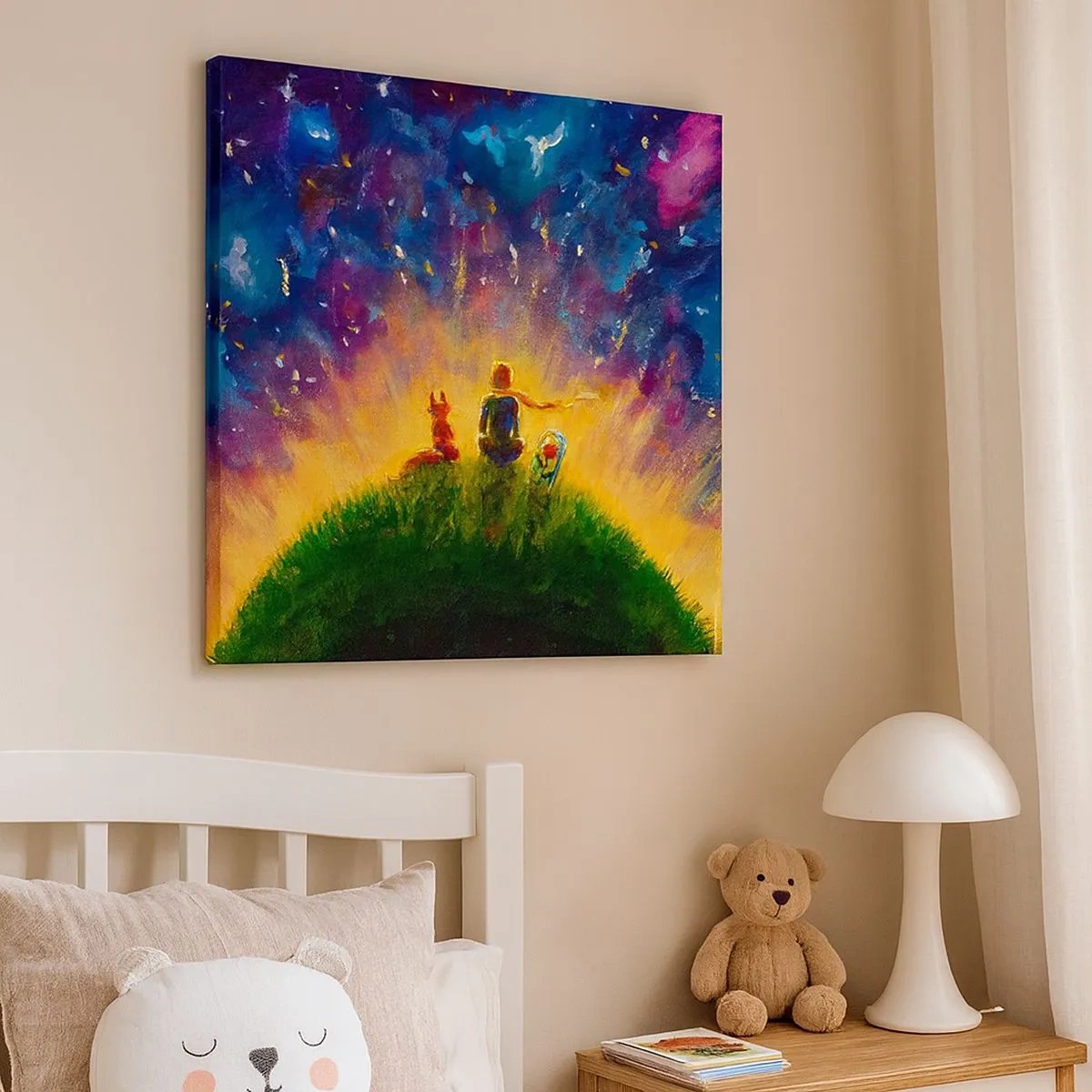 Tablou pe pânză - Dragoste și prietenie - întreaga lume - 30x30 cm