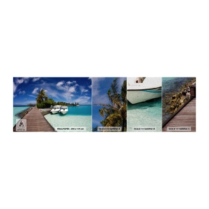 Mostră tapet Premium Sand - Și totuși paradisul există - Peisaj, Paradis, Mare - 100x30 cm