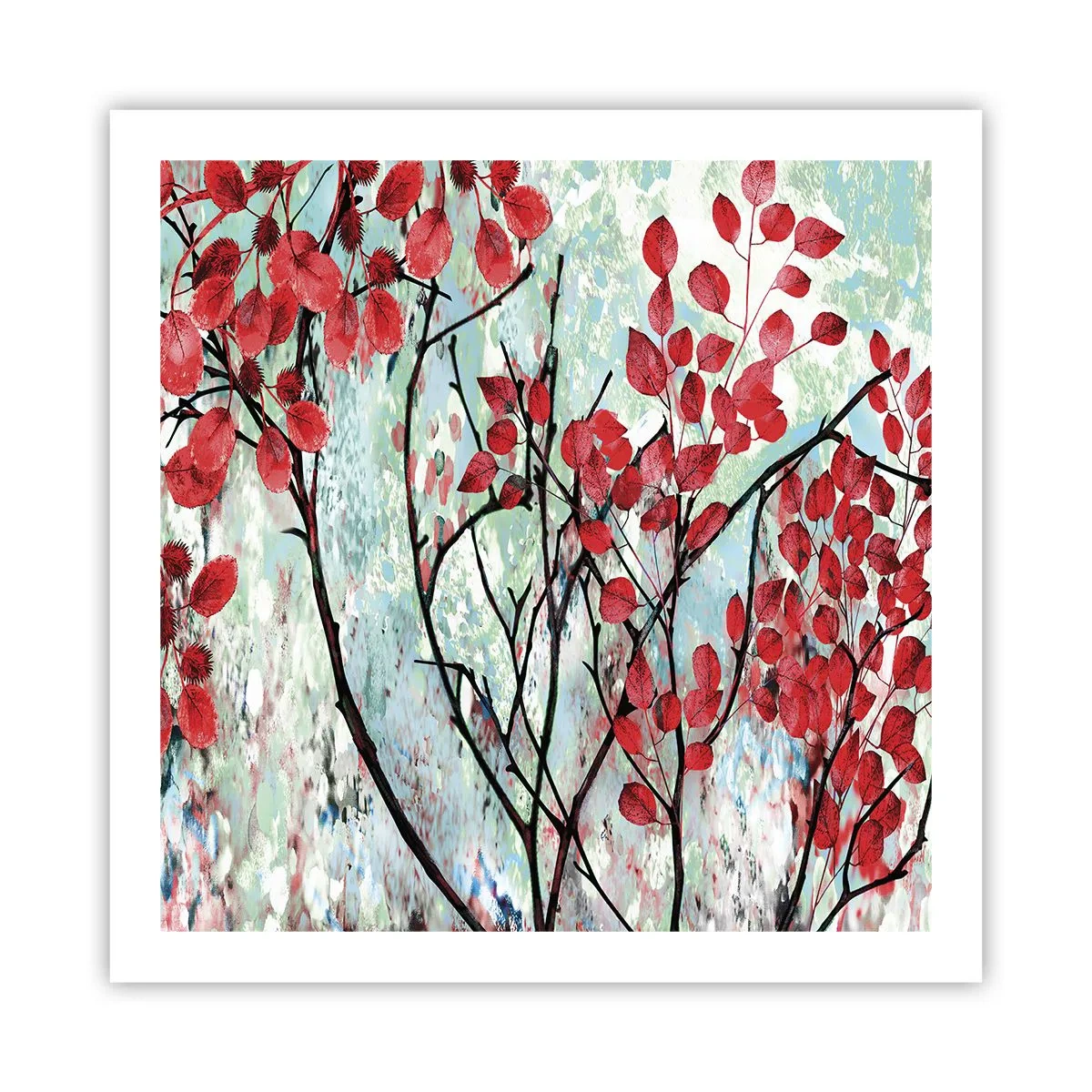 Poster - Arbore în stacojiu - 60x60 cm
