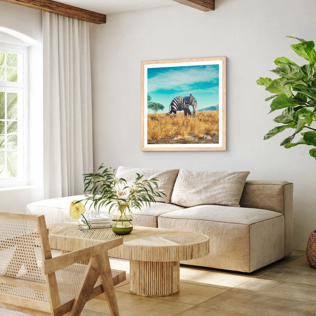 Poster în ramă de stejar deschis - Griul nu mai este la modă - 60x60 cm