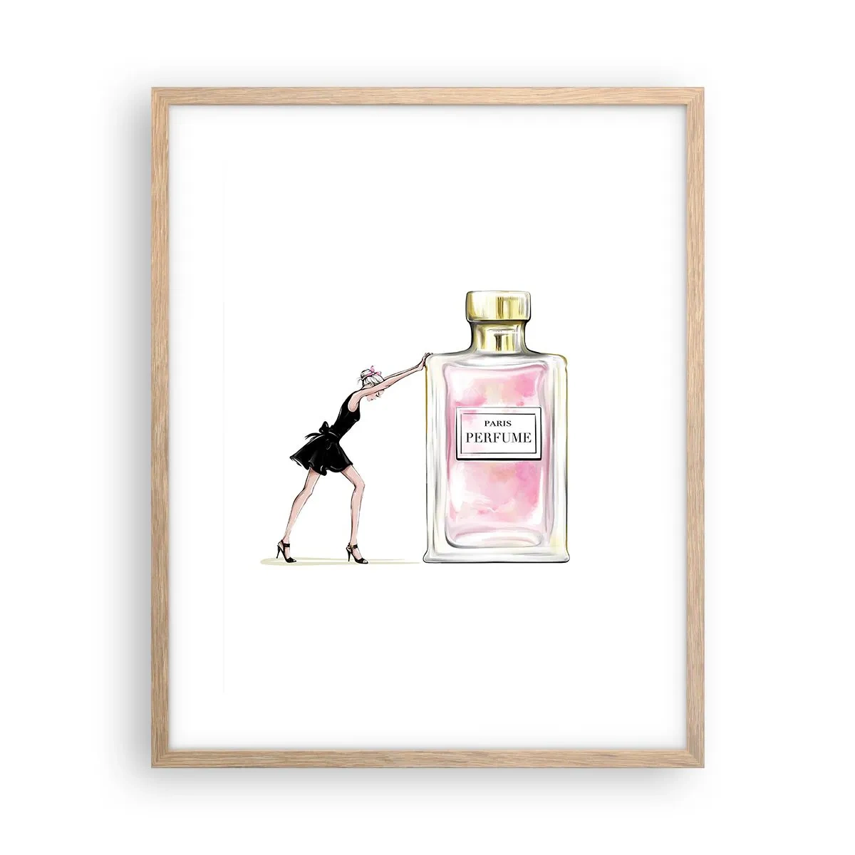 Poster în ramă de stejar deschis - Esența feminității - 40x50 cm