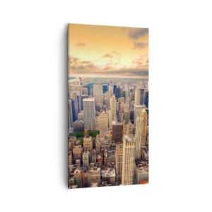 Tablou pe pânză - O metropolă aurită - 55x100 cm
