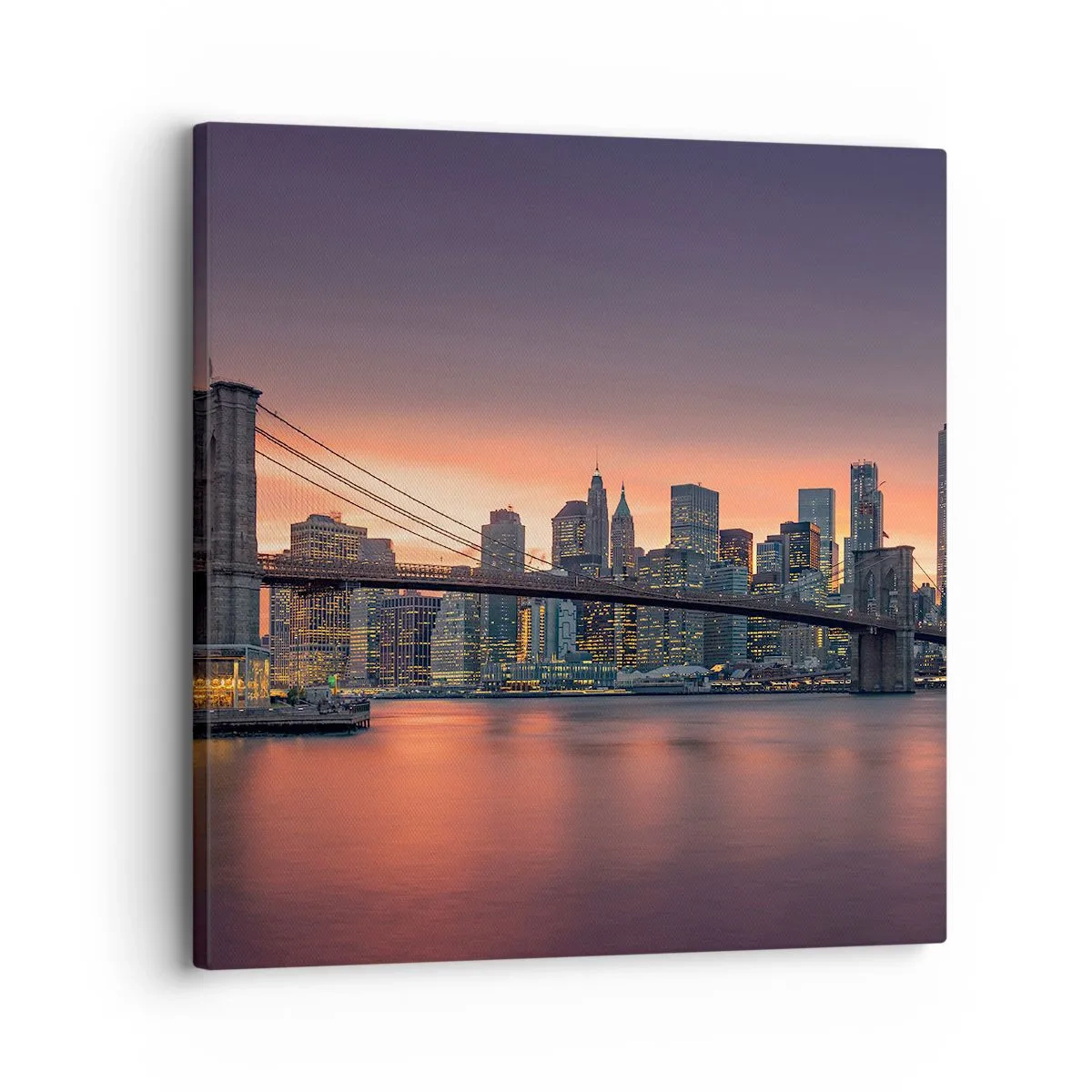 Tablou pe pânză - Scufundate în tăcerea liliachie - 30x30 cm