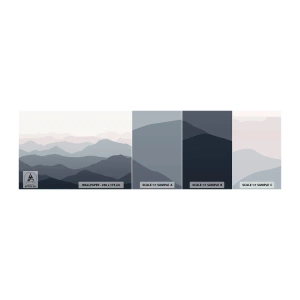 Mostră tapet autocolant Deluxe Sticker - Valuri de munți - Abstracția, Grafică, Munţi - 100x30 cm