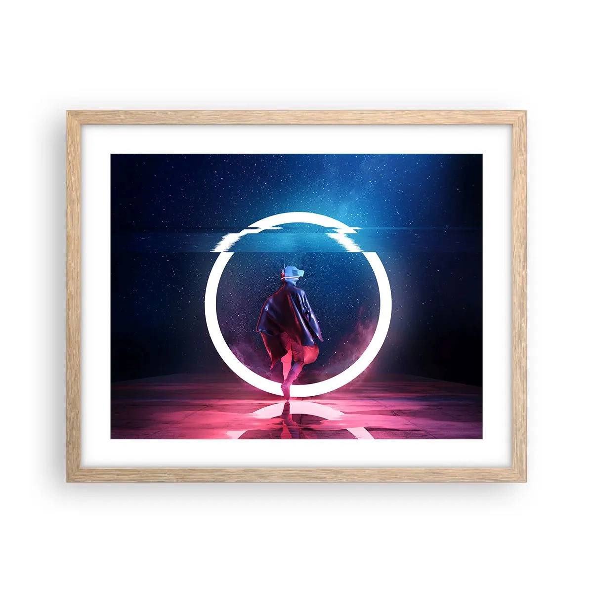 Poster în ramă de stejar deschis - Între lumi - 50x40 cm