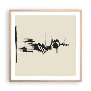 Poster în ramă de stejar deschis - Abstracție pripită - 60x60 cm