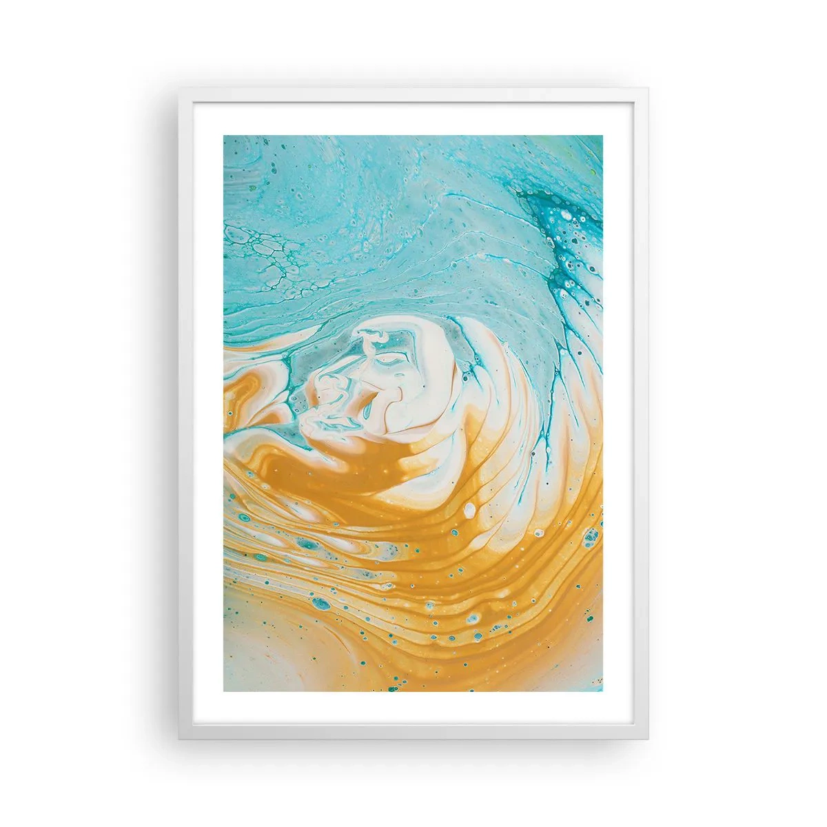 Poster în ramă albă - Vârtej de pastel - 50x70 cm
