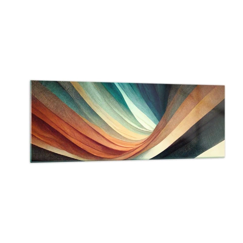 Tablou pe sticlă - Țesute din culori - 140x50 cm
