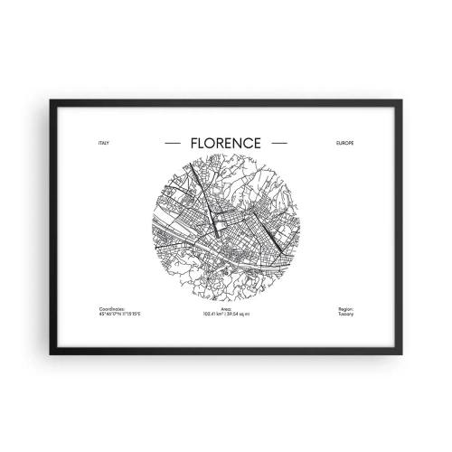 Poster în ramă neagră - Anatomia Florenței - 70x50 cm