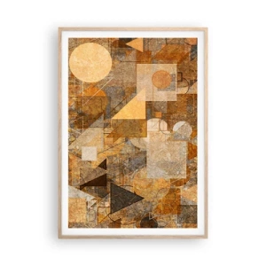 Poster în ramă de stejar deschis - Studiu cubist de bronz - 70x100 cm