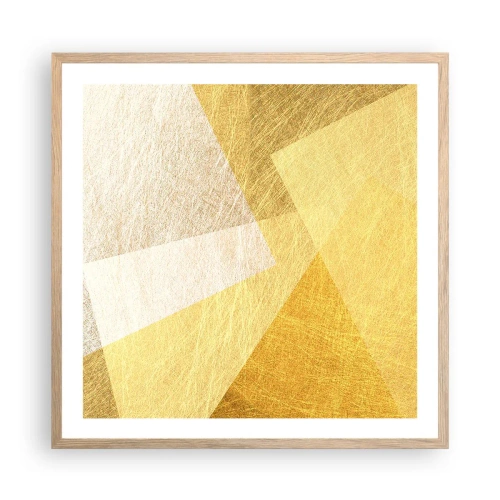 Poster în ramă de stejar deschis - Vremea de geometrie - 60x60 cm