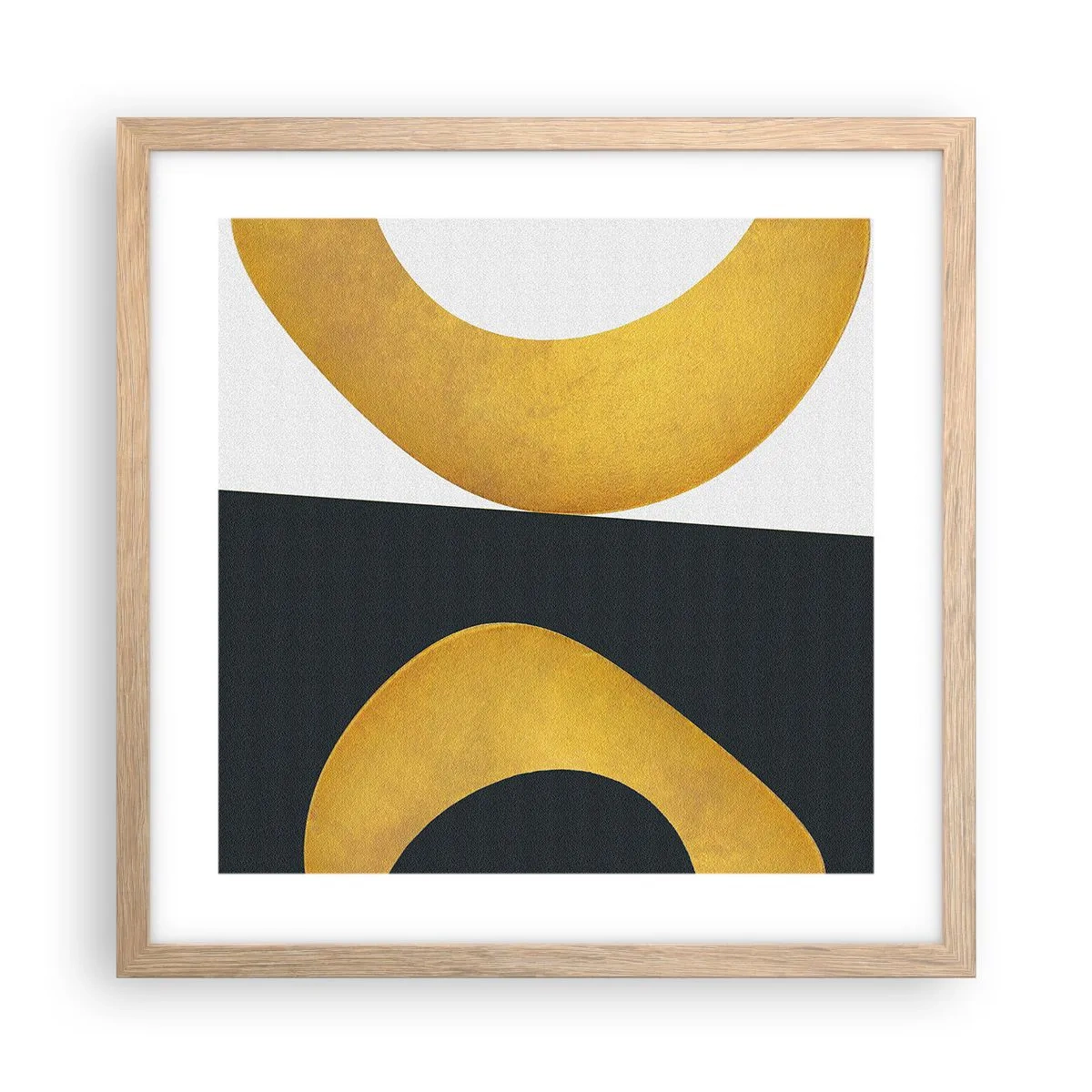 Poster în ramă de stejar deschis - În primul rând: aurul - 40x40 cm