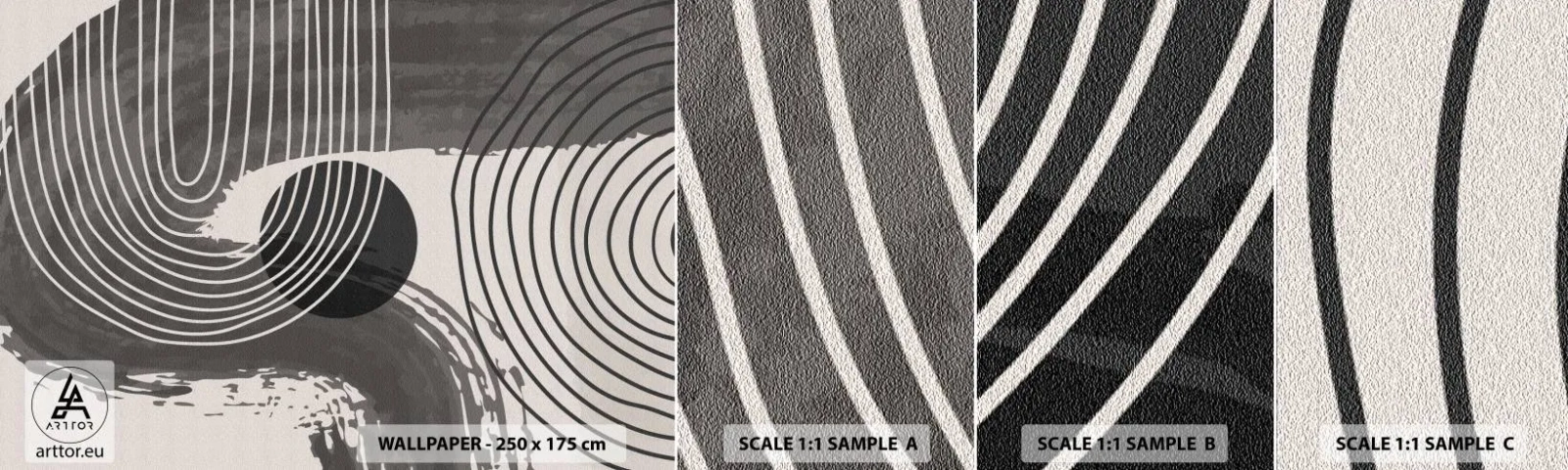 Mostră tapet autocolant Deluxe Sticker - Ovalul câștigă - Abstracția, Minimalism, Bucată - 100x30 cm