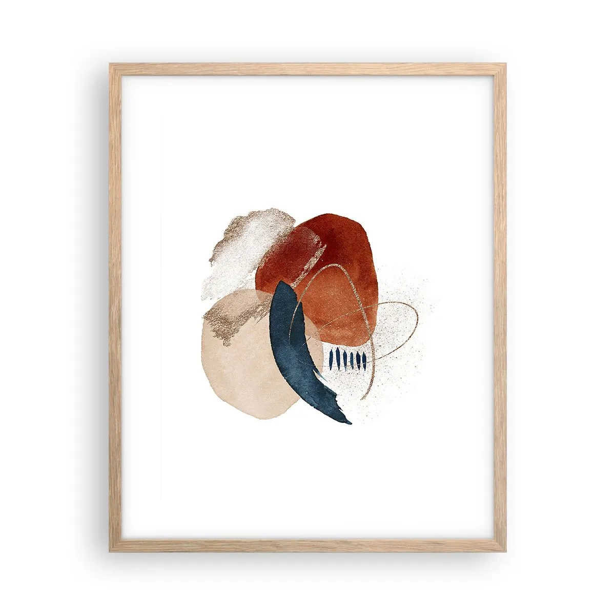 Poster în ramă de stejar deschis - Compoziție ovală - 40x50 cm