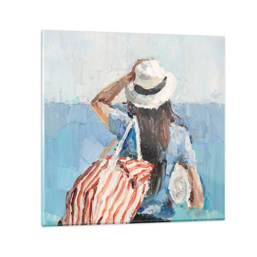 Tablou pe sticlă - Bine ați venit în concediu - 30x30 cm