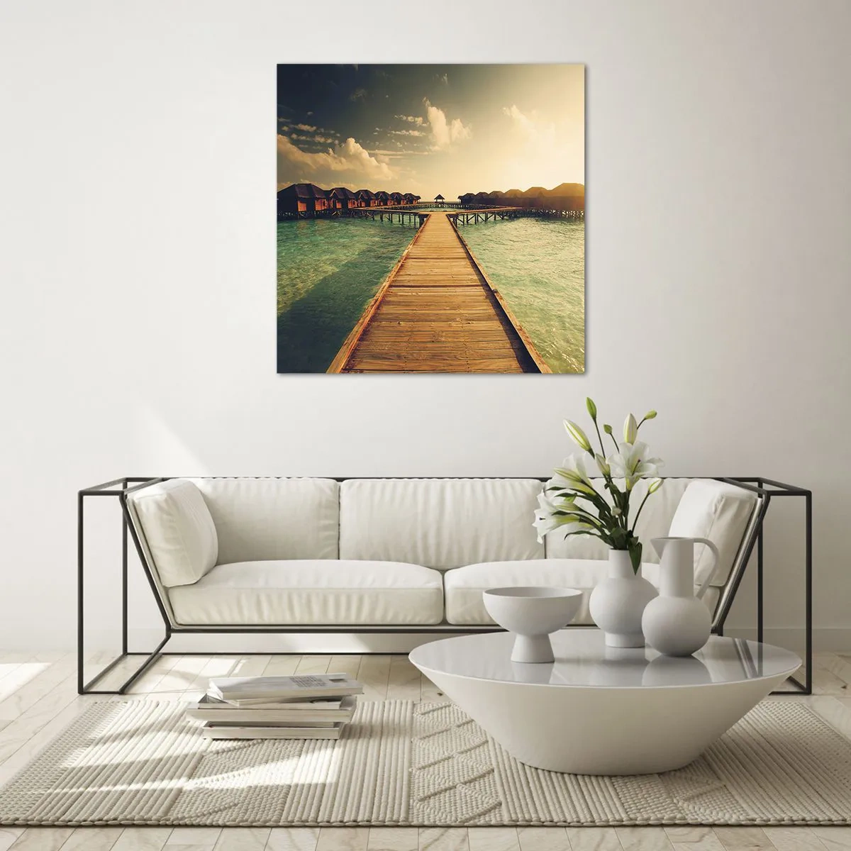 Tablou pe sticlă - O invitație caldă - 70x70 cm