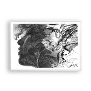 Poster în ramă albă - Încurcată în vise - 100x70 cm
