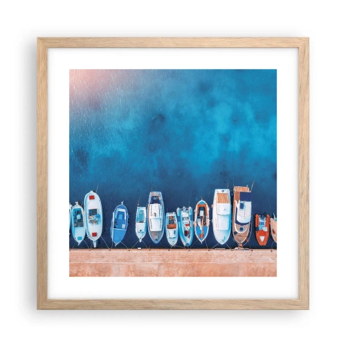 Poster în ramă de stejar deschis - Aliniere - 40x40 cm