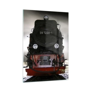 Tablou pe sticlă - Stă și pufuie, geme și suflă... - 50x70 cm