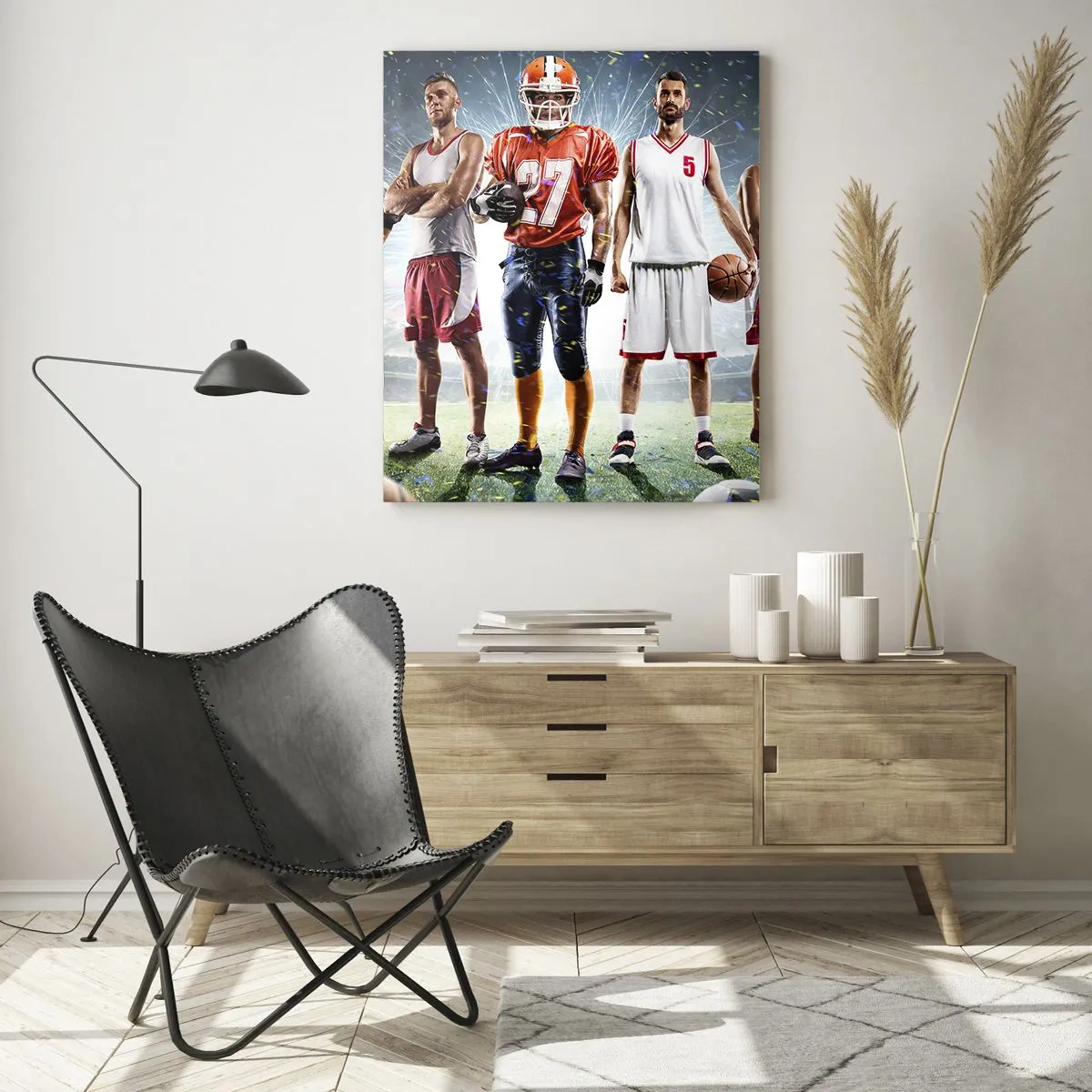 Tablou pe sticlă - Gladiatori ai terenului de joc - 50x70 cm