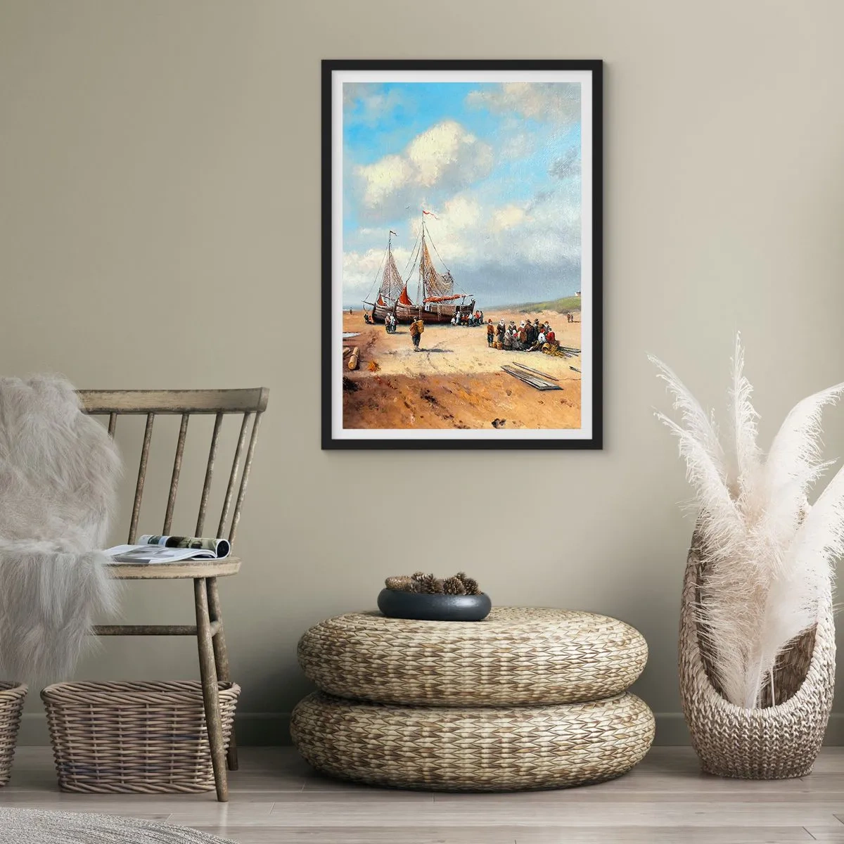 Poster în ramă neagră - Pescuit de succes - 61x91 cm