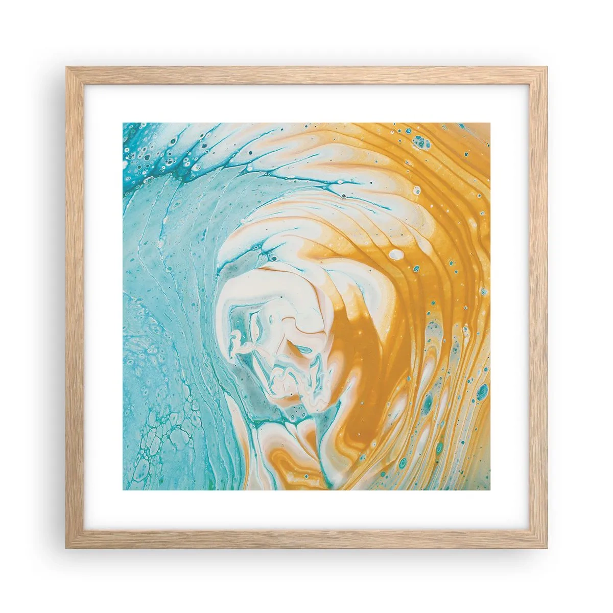 Poster în ramă de stejar deschis - Vârtej de pastel - 40x40 cm