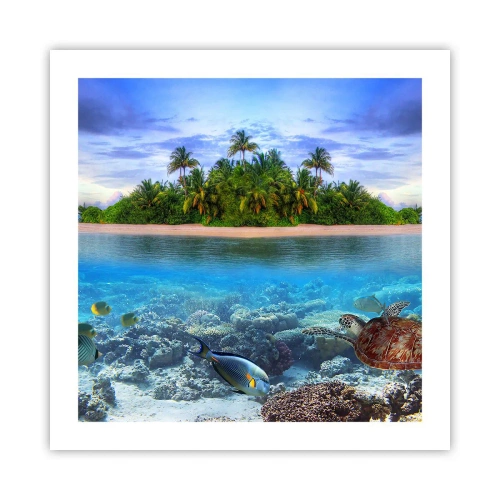 Poster - Insula paradisiacă vă invită - 50x50 cm